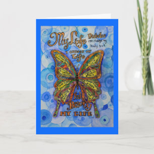 Diabetes Butterfly met het Wenskaart van het Geem  Kaart