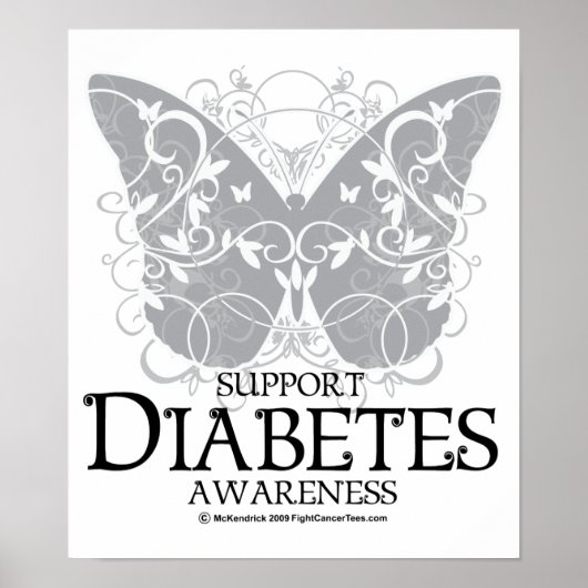 Diabetes Butterfly Poster (Voorkant)