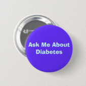 "DIABETES"-Buttonnen Ronde Button 5,7 Cm (Voorkant /achterkant)