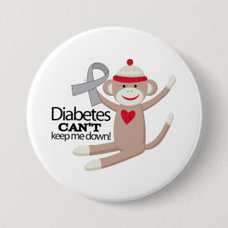 Diabetes Cant Keep Me Down Socket Monkey Ronde Button 7,6 Cm