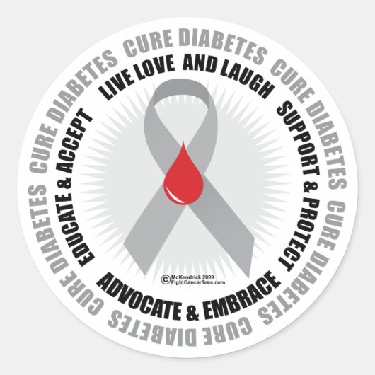 Diabetes Circle Ronde Sticker (Voorkant)