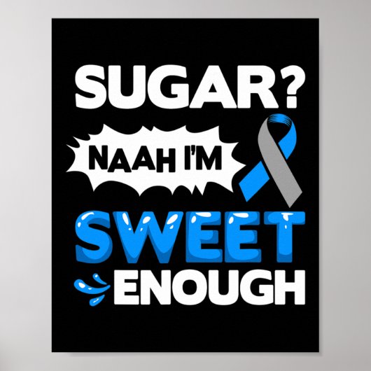 Diabetes citeert Diabetes Fighter Diabetes Awarene Poster (Voorkant)