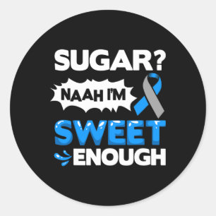 Diabetes citeert Diabetes Fighter Diabetes Awarene Ronde Sticker