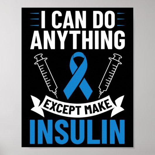 Diabetes citeert Diabetes Fighter T1D Diabetes Awa Poster (Voorkant)