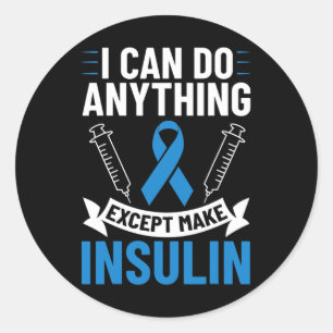 Diabetes citeert Diabetes Fighter T1D Diabetes Awa Ronde Sticker