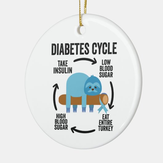 Diabetes Cycle Keramisch Ornament (Links)