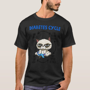 Diabetes Cyclus Diabetes Bewustzijn  Kat T-shirt
