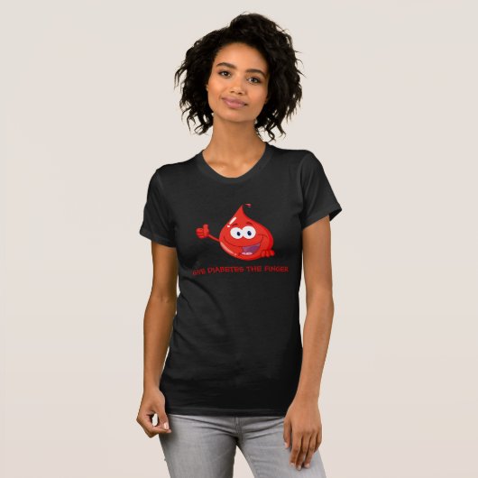 Diabetes de vinger geven t-shirt (Voorkant volledig)