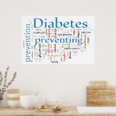 Diabetes die blauw voorkomen poster (Keuken)