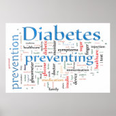 Diabetes die blauw voorkomen poster (Voorkant)