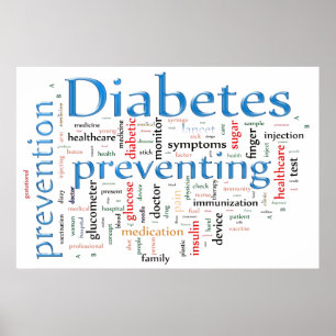 Diabetes die blauw voorkomen poster