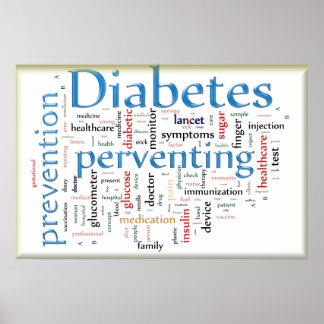 Diabetes die blauw voorkomen poster