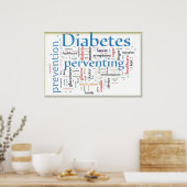 Diabetes die blauw voorkomen poster (Keuken)