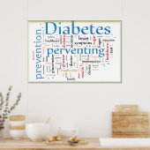 Diabetes die blauw voorkomen poster (Keuken)