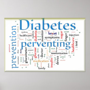 Diabetes die blauw voorkomen poster