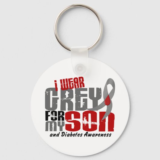 Diabetes die ik GRAY DRAAG heb voor mijn SON 6.2 Sleutelhanger (Voorkant)