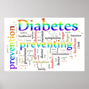 Diabetes die regenboog voorkomen poster