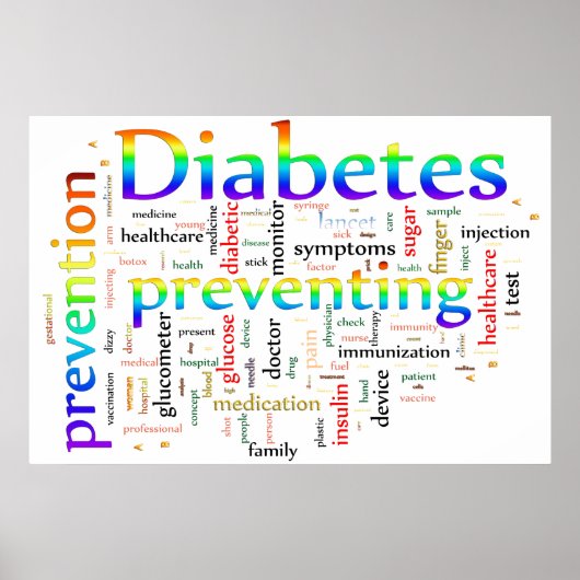Diabetes die regenboog voorkomen poster (Voorkant)