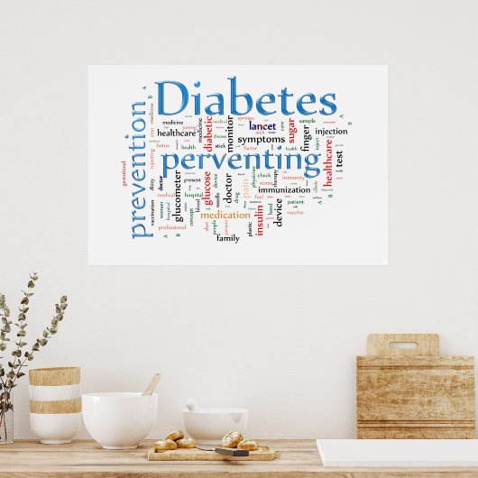 Diabetes die voorkomen poster (Keuken)
