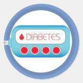 Diabetes glucometer grafisch ronde sticker (Voorkant)