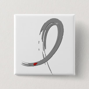Diabetes Gray Ribbon A4 Vierkante Button 5,1 Cm