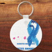 Diabetes Haar gevecht is mijn vechtbewustzijn Sleutelhanger (Voorkant)
