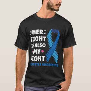 Diabetes Haar strijd is mijn brandbewustzijn T-shirt