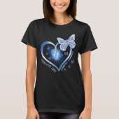 diabetes hart vlinder t-shirt (Voorkant)