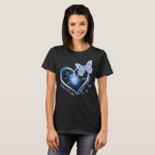diabetes hart vlinder t-shirt (Voorkant volledig)