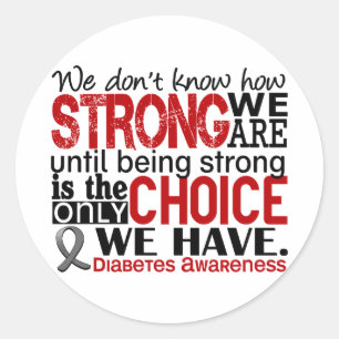 Diabetes hoe sterk we zijn ronde sticker