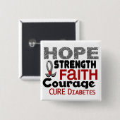 Diabetes HOPE 3 Vierkante Button 5,1 Cm (Voorkant /achterkant)