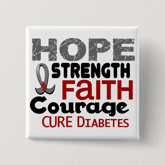 Diabetes HOPE 3 Vierkante Button 5,1 Cm (Voorkant)