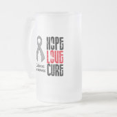 Diabetes Hope Love Cure Ribbon Matglas Bierpul (Voorkant links)