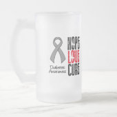 Diabetes Hope Love Cure Ribbon Matglas Bierpul (Links)