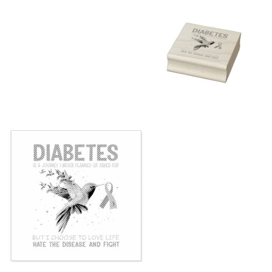 Diabetes Hummingbird Rubberstempel (Gestempeld)