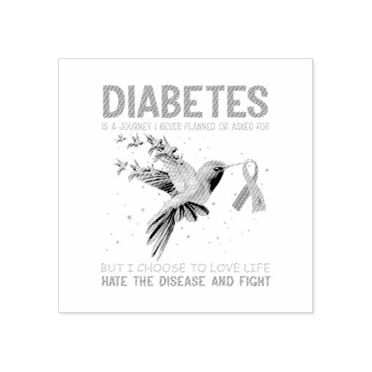 Diabetes Hummingbird Rubberstempel (Afrduk)
