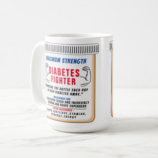 Diabetes Inspirerend Gift Coffee Mok (Voorkant links)