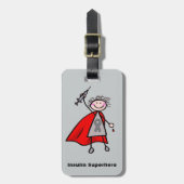 Diabetes Insulin Superheld Girl Bagagelabel (Voorkant verticaal)