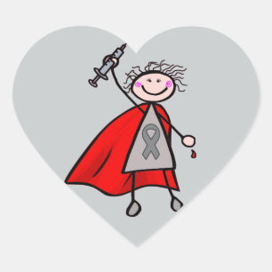 Diabetes Insulin Superheld Girl Hart Sticker
