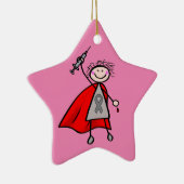Diabetes Insulin Superheld Girl Keramisch Ornament (Rechts)