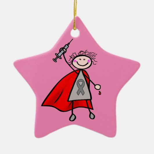 Diabetes Insulin Superheld Girl Keramisch Ornament (Voorkant)
