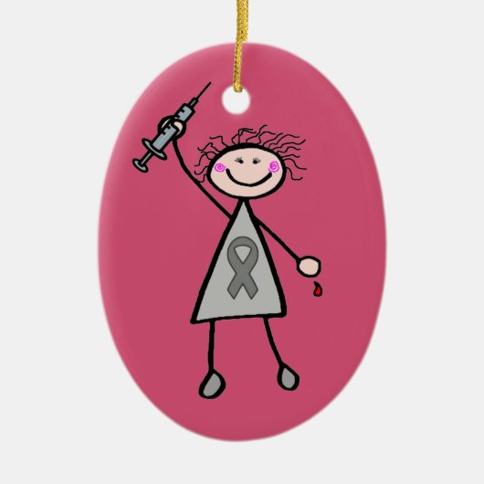 Diabetes Insulin Superheld Girl Keramisch Ornament (Voorkant)