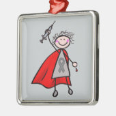 Diabetes Insulin Superheld Girl Metalen Ornament (Links)