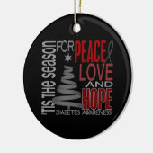 Diabetes Kerstmis 1 Keramisch Ornament (Links)