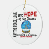 Diabetes Kerstmis 3 Sneeuwsieraden Wereldbol Keramisch Ornament (Links)