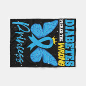 Diabetes koos de verkeerde Princess T1D Diabetes A Fleece Deken (Voorkant (Horizontaal))