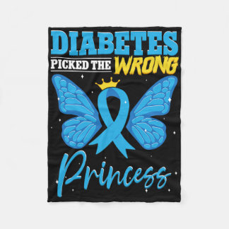 Diabetes koos de verkeerde Princess T1D Diabetes A Fleece Deken