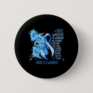 Diabetes Krijger Blauwe Lint Vlinder Diabetes Ronde Button 5,7 Cm