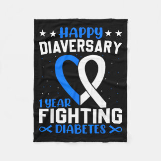 Diabetes Krijger - Gefeliciteerd Diaversary Diabet Fleece Deken