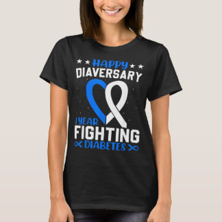 Diabetes Krijger - Gefeliciteerd Diaversary Diabet T-shirt